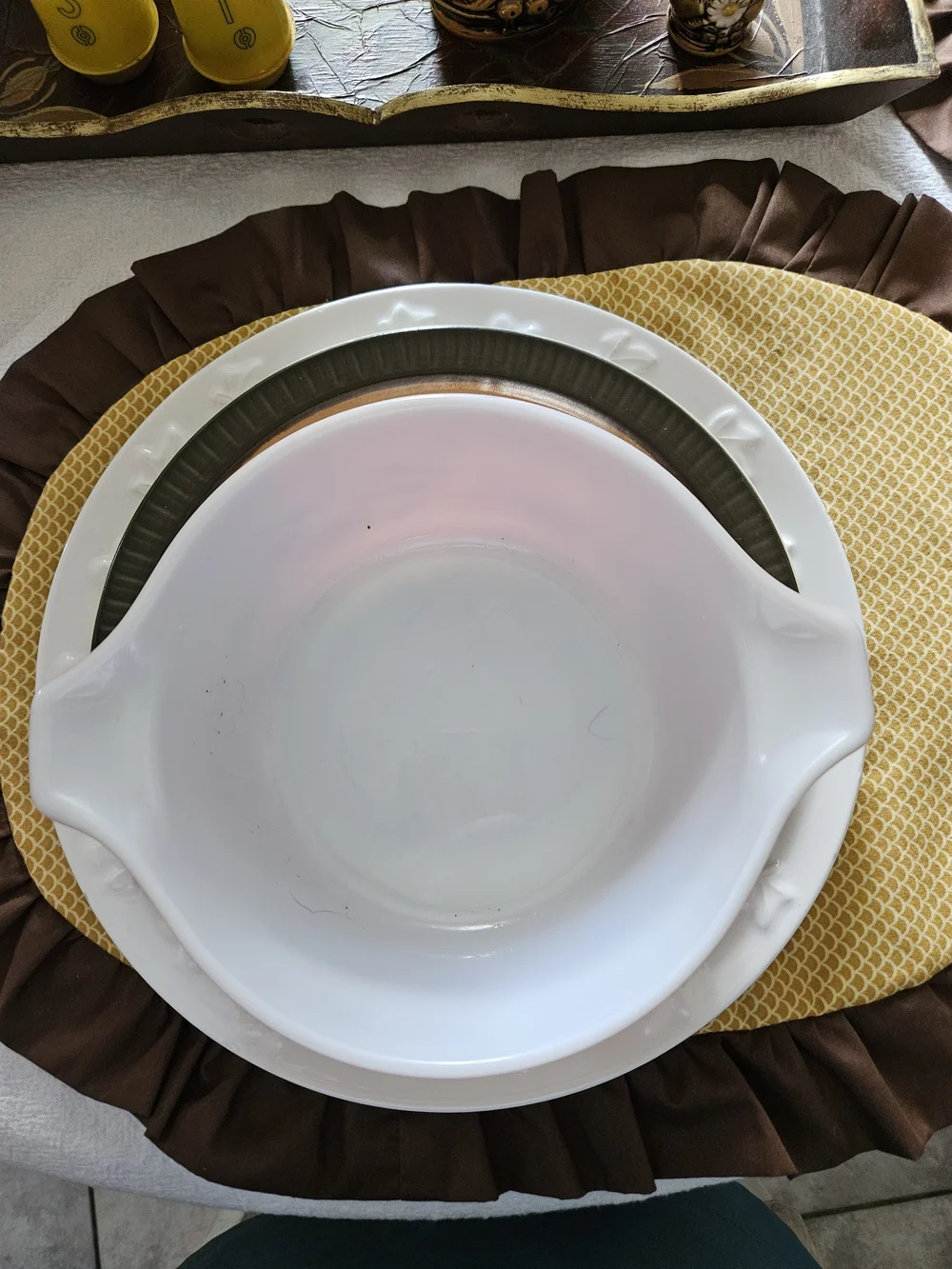 Pyrex Orange Casserole Dish with White Wheat Pattern